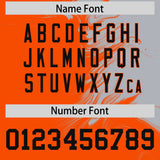 Custom Gray Orange Personalized Ink Pattern Authentic Baseball Jersey