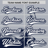 Custom Gray Navy Personalized Ink Pattern Authentic Baseball Jersey