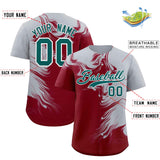 Custom Gray Crimson Personalized Ink Pattern Authentic Baseball Jersey
