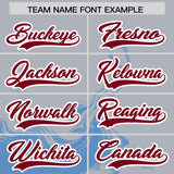 Custom Gray Powder Blue Personalized Ink Pattern Authentic Baseball Jersey