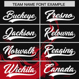 Custom Black Red Personalized Ink Pattern Authentic Baseball Jersey