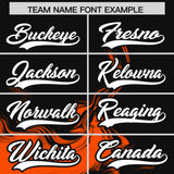 Custom Black Orange Personalized Ink Pattern Authentic Baseball Jersey