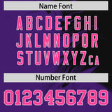 Custom Black Purple Personalized Ink Pattern Authentic Baseball Jersey
