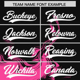 Custom Black Pink Personalized Ink Pattern Authentic Baseball Jersey