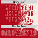 Custom Cream Red Personalized Ink Pattern Authentic Baseball Jersey