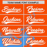 Custom Orange Powder Blue Personalized Ink Pattern Authentic Baseball Jersey