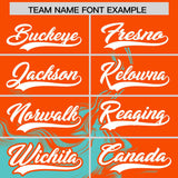 Custom Orange Bright Green Personalized Ink Pattern Authentic Baseball Jersey