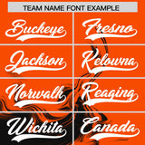 Custom Orange Black Personalized Ink Pattern Authentic Baseball Jersey