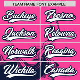 Custom Pink Navy Personalized Ink Pattern Authentic Baseball Jersey
