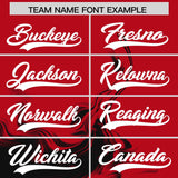 Custom Red Black Personalized Ink Pattern Authentic Baseball Jersey