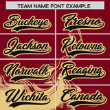 Custom Crimson Khaki Personalized Ink Pattern Authentic Baseball Jersey