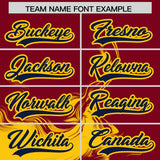 Custom Crimson Gold Personalized Ink Pattern Authentic Baseball Jersey