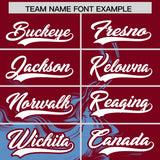 Custom Crimson Powder Blue Personalized Ink Pattern Authentic Baseball Jersey