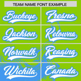 Custom Neon Green Powder Blue Personalized Ink Pattern Authentic Baseball Jersey