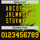 Custom Neon Green Black Personalized Ink Pattern Authentic Baseball Jersey