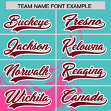 Custom Bright Green Pink Personalized Ink Pattern Authentic Baseball Jersey