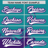 Custom Aqua Purple Personalized Ink Pattern Authentic Baseball Jersey