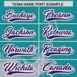 Custom Aqua Gray Personalized Ink Pattern Authentic Baseball Jersey