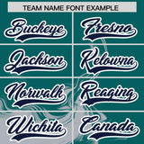 Custom Aqua Gray Personalized Ink Pattern Authentic Baseball Jersey