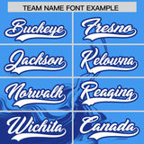 Custom Powder Blue Royal Personalized Ink Pattern Authentic Baseball Jersey