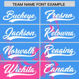 Custom Powder Blue Pink Personalized Ink Pattern Authentic Baseball Jersey