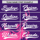 Custom Purple Pink Personalized Ink Pattern Authentic Baseball Jersey