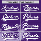 Custom Purple Light Purple Personalized Ink Pattern Authentic Baseball Jersey