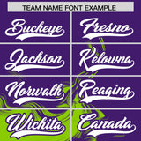 Custom Purple Neon Green Personalized Ink Pattern Authentic Baseball Jersey