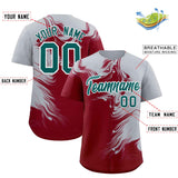 Custom Gray Crimson Personalized Ink Pattern Authentic Baseball Jersey
