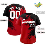 Custom Black Red Personalized Ink Pattern Authentic Baseball Jersey