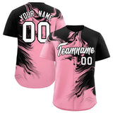 Custom Black Light Pink Personalized Ink Pattern Authentic Baseball Jersey