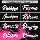 Custom Black Pink Personalized Ink Pattern Authentic Baseball Jersey