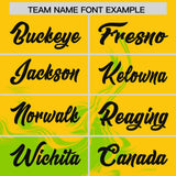 Custom Gold Neon Green Personalized Ink Pattern Authentic Baseball Jersey