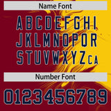 Custom Gold Crimson Personalized Ink Pattern Authentic Baseball Jersey