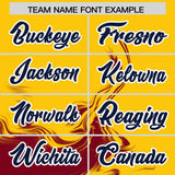 Custom Gold Crimson Personalized Ink Pattern Authentic Baseball Jersey