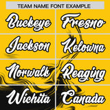 Custom Gold Black Personalized Ink Pattern Authentic Baseball Jersey