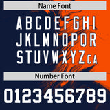 Custom Orange Navy Personalized Ink Pattern Authentic Baseball Jersey