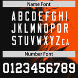 Custom Orange Black Personalized Ink Pattern Authentic Baseball Jersey