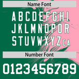 Custom Light Pink Kelly Green Personalized Ink Pattern Authentic Baseball Jersey