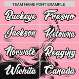 Custom Light Pink Black Personalized Ink Pattern Authentic Baseball Jersey