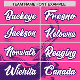Custom Pink Purple Personalized Ink Pattern Authentic Baseball Jersey