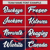 Custom Red Navy Personalized Ink Pattern Authentic Baseball Jersey