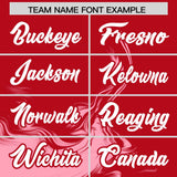 Custom Red Light Pink Personalized Ink Pattern Authentic Baseball Jersey