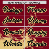 Custom Crimson Khaki Personalized Ink Pattern Authentic Baseball Jersey