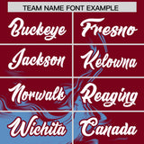 Custom Crimson Powder Blue Personalized Ink Pattern Authentic Baseball Jersey
