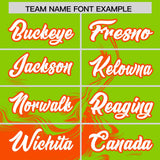 Custom Neon Green Orange Personalized Ink Pattern Authentic Baseball Jersey