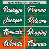 Custom Kelly Green Orange Personalized Ink Pattern Authentic Baseball Jersey