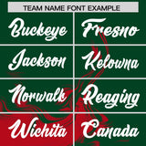 Custom Green Red Personalized Ink Pattern Authentic Baseball Jersey