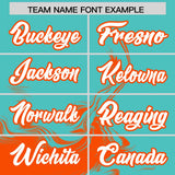 Custom Bright Green Orange Personalized Ink Pattern Authentic Baseball Jersey