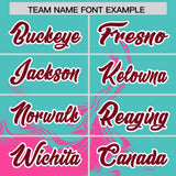 Custom Bright Green Pink Personalized Ink Pattern Authentic Baseball Jersey